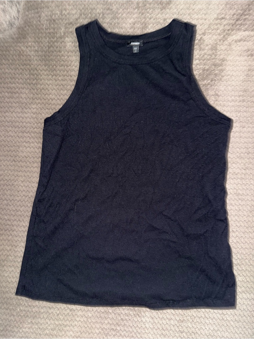 Express Men's Black Ribbed Tank